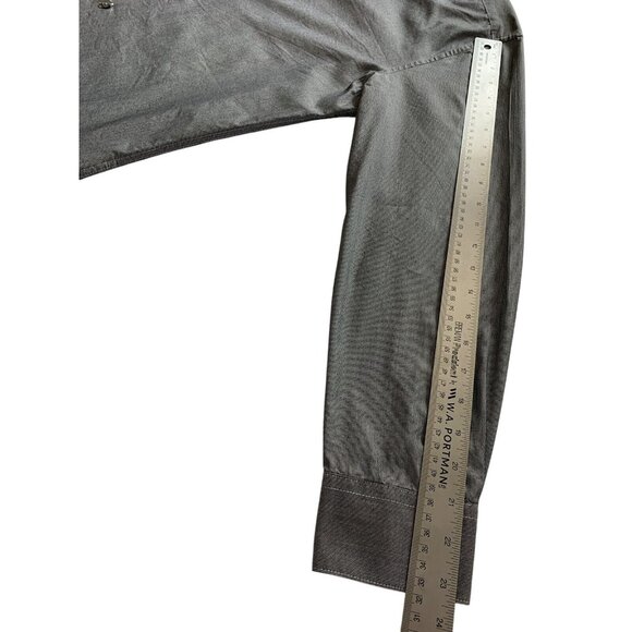 Alfani Mens Gray Button Down Dress Shirt Slim Fit Medium 32-33 - Picture 7 of 9